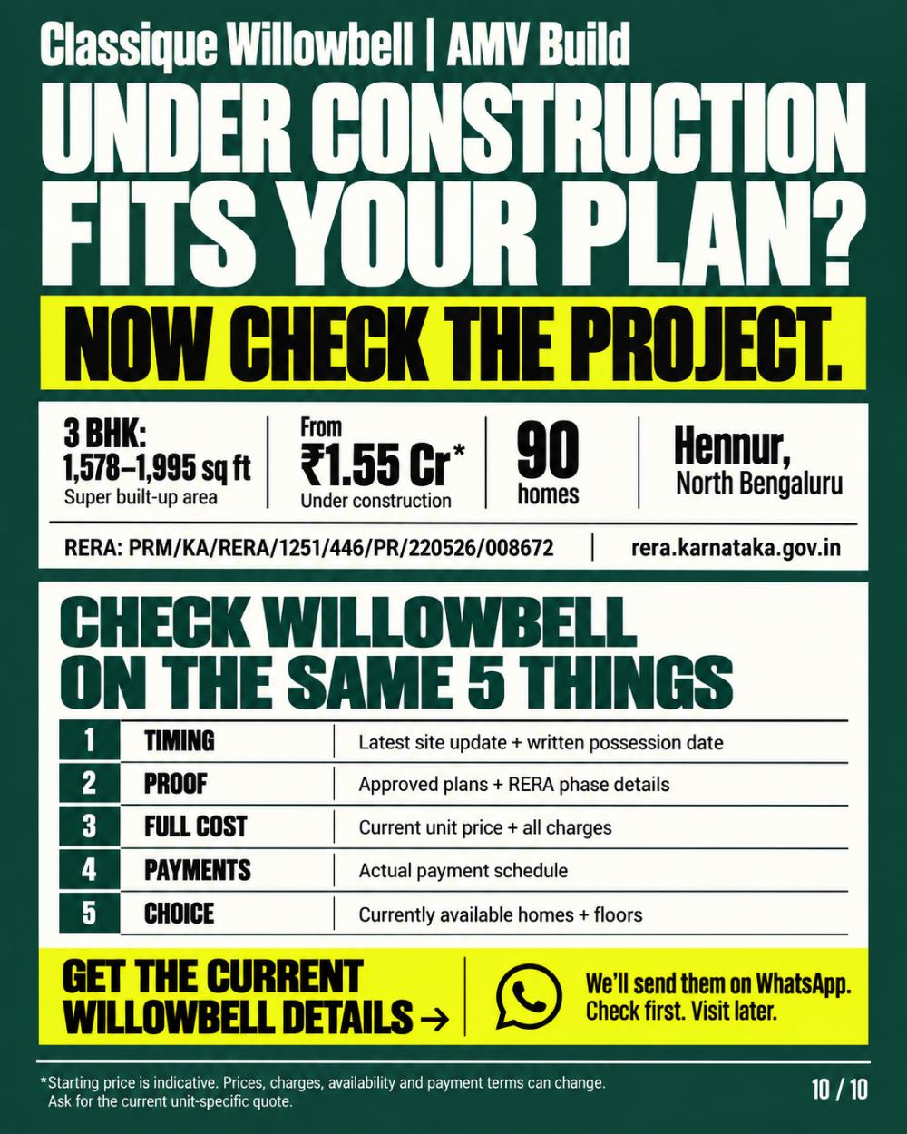 Under-construction project example — Willowbell, Hennur, North Bengaluru